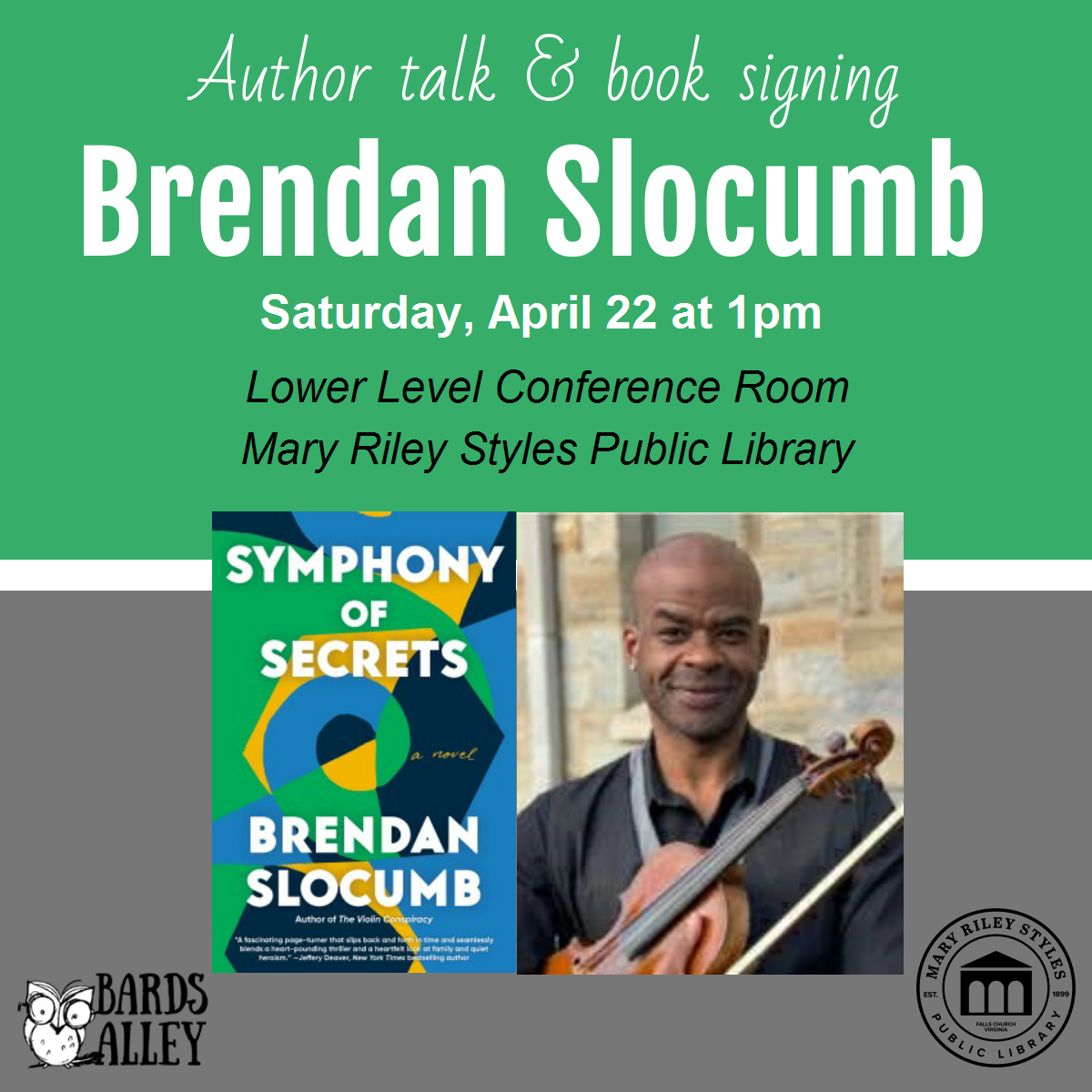 Author Talk & Book Signing: BRENDAN SLOCUMB | Mary Riley Styles Public ...